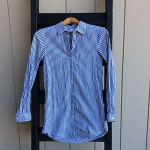 Grey + White Striped button up dress from BP